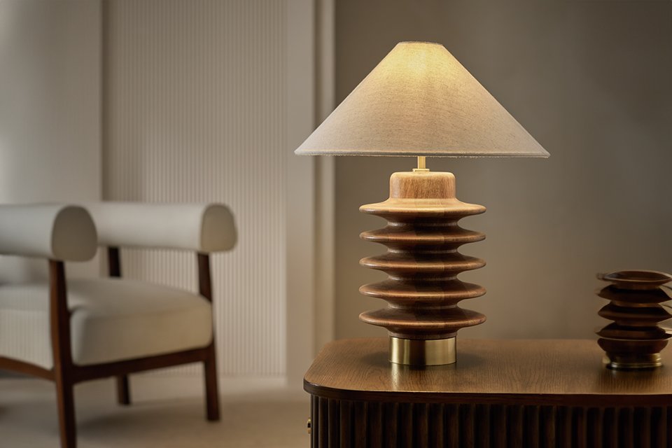 Habitat cone taper natural easy fit lampshade.